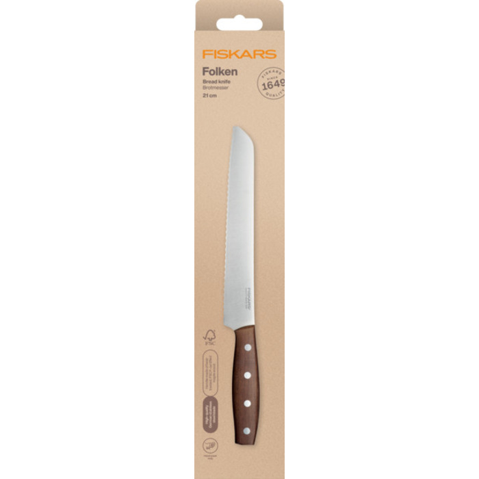 Нож для хлеба Fiskars Folken FSC 21 см (1075695)