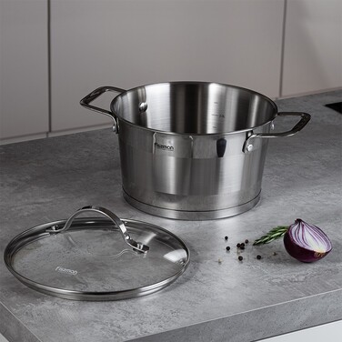 Каструля Fissman TIERNO 20x11,5 см / 3,1л зі скляною кришкою нержавіюча сталь (5495)