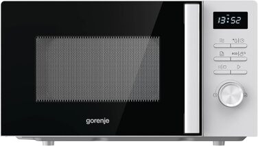 Мікрохвильова піч Gorenje MO20A3WH / 20 л / 800 Вт / AquaClean / AutoMenu / Сенсорне керування / LED дисплей / Функція розморожування / 5 рівнів потужності / Блокування від дітей / Електронна / Біла