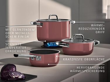 Каструля 24 см зі скляною кришкою, рожевий Fusiontec Mineral Pro WMF