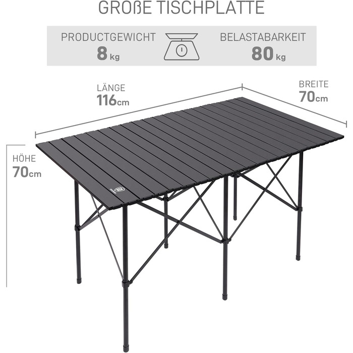 Складной кемпинговый стол 116x70 см EVER ADVANCED