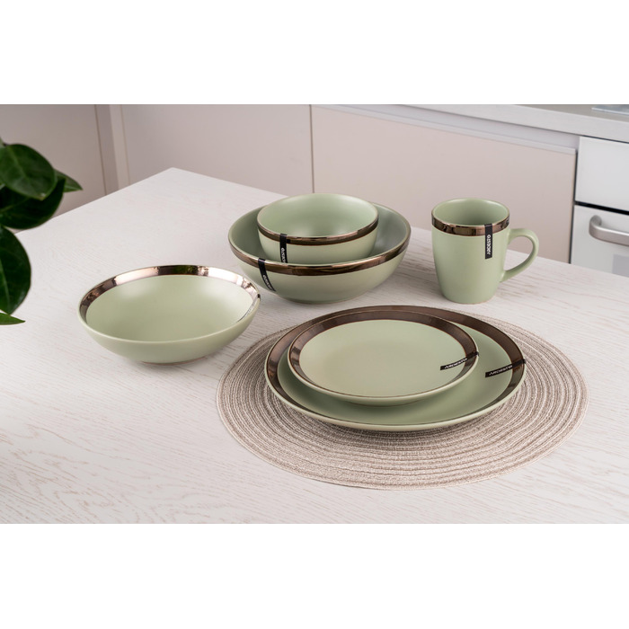 Тарілка десертна Ardesto Liguria Green bay, 19см, кераміка, зелений