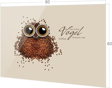 Стеклянный фартук кухонный защита от брызгов 80 х 60 см GRAZDesign