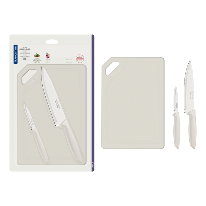 Набор ножей Tramontina Plenus light grey, 3 предмета (6747192)