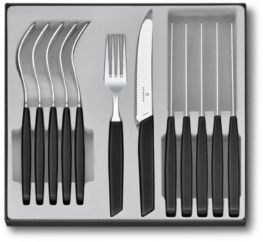 Набір кухонний Victorinox Swiss Modern Table Set 12шт з черн. ручкою (6 ножів tomato, 6 віделок)