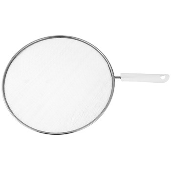 Захист від бризок Fackelmann ARCADALINA, кришка із захистом від бризок для сковорідок діаметром до 28 см, сито із захистом від бризок для смаження без бризок жиру (колір сріблястий/білий), кількість