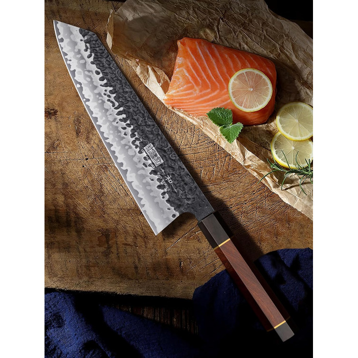 Ніж HOSHANHO Santoku Кухонний ніж ручного кування, ніж Сантоку Гостре лезо 18 см Кухонний ніж з японської серцевини VG10 Ніж для кухарів з ергономічною ручкою Подарункова коробка (ніж для кухарів Kiritsuke 23 см)