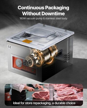 Профессиональный камерный вакууматор 180 Вт DZ-260A VEVOR