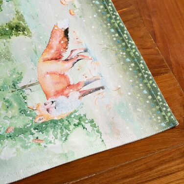 Бавовняні килимки, набір з 4 шт. , декоративні килимки, пасхальні килимки, що миються, для свят, вечерь, весни, літа (33 см x 48 см) (22 - Зимові ранки), 39Hermine, 100