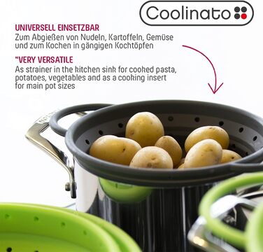 Складаний силіконовий друшляк 24 см червоний Coolinato