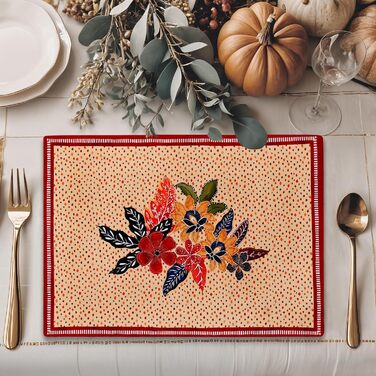 Бавовняні килимки, набір з 4 шт. , декоративні килимки, пасхальні килимки, що миються, для свят, вечерь, весни, літа (33 см x 48 см) (07 - Калахарі), 39Hermine, 100