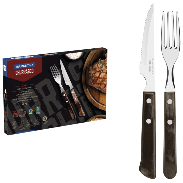 Набір приборів для гриля Tramontina Barbecue Polywood, 12 предметів (6584534)