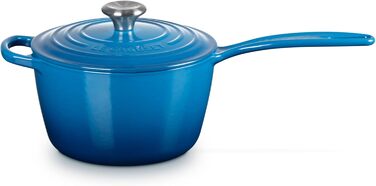Чугунный сотейник Ø 18 см, 1,8 л с крышкой, синий Марсель Signature Le Creuset