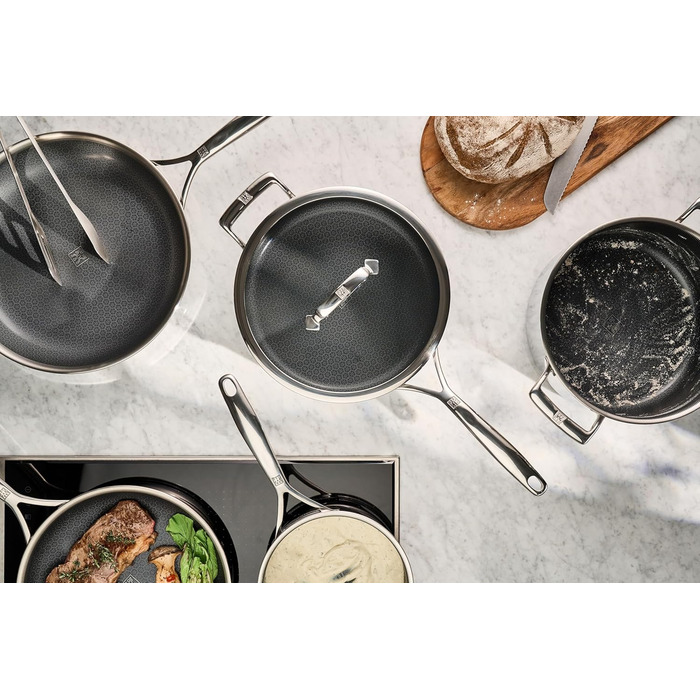 Сковорода вок 26 см с антипригарным покрытием в форме сот со стеклянной крышкой Peak Zwilling