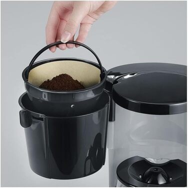 Фільтр-кавоварка SEVERIN зі скляним глечиком, кавоварка до 10 чашок на каструлю, для насолоди ароматною кавою, просте керування, з нагрівальною пластиною, чорна, KA 4479 Black Single