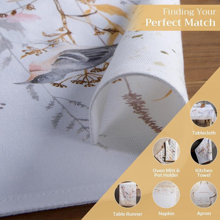 Бавовняні килимки, набір з 4 шт. , декоративні килимки, пасхальні килимки, що праються, для свят, вечерь, весни, літа (33 см x 48 см) (037 - Лугові квіти - Бежевий), 39Hermine, 100