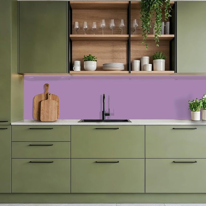 Кухонний фартух 60x250 см, самоклеючий фартух, кухонний фартух, кухонний фасад, самоклеючі кухонні фартухи - Осінь (Фіолетовий - колір, 60 x 250 см)