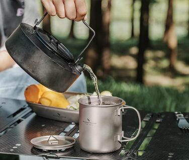 Титановая кружка с крышкой для кемпинга 450 мл Boundless Voyage