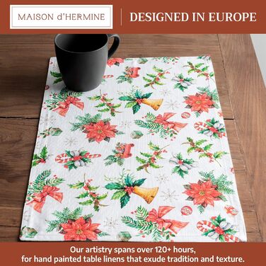 Бавовняні килимки для серветок, набір з 4 шт. , декоративні килимки для серветок, пасхальні килимки, що миються, для свят, вечерь, весни, літа (33 см x 48 см) (02 - Chromo), 39Hermine 100