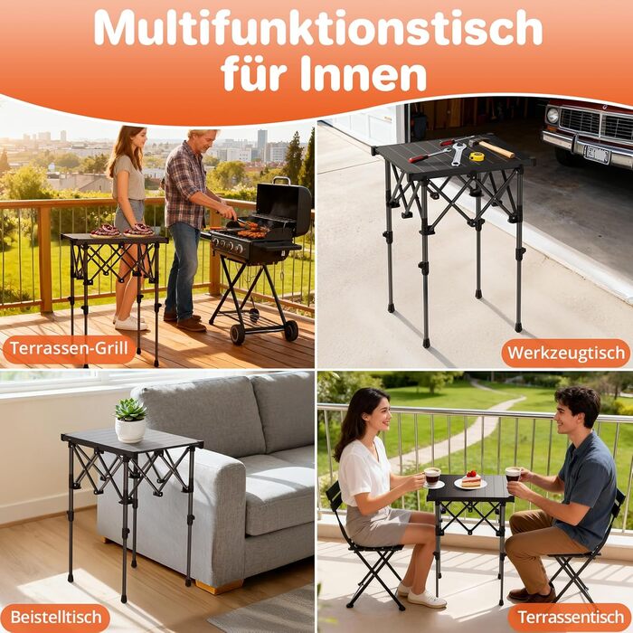 Складной кемпинговый стол 50,5 x 41 x 44/70 см FUNYKICH