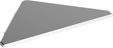 Кутова душова полиця Keuco з алюмінію, сріблястий анодований, приховане кріплення, 24,5x24,5x1,7см, настінне кріплення в душовій кабіні, душова полиця, Edition 400