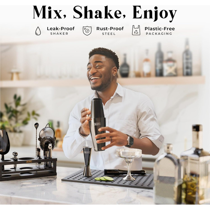 Набір для коктейлів 16 предметів чорний Bare Barrel