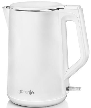 Gorenje Електрочайник, 1,5л, пластик, матовий, білий