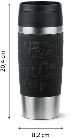 Tefal Термочашка Travel Mug Classic, 360мл, нержавіюча сталь, чорний