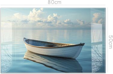 Кухонний фартух timalo зі скляним виглядом Північне море, очерет, захід сонця, океан, солома 2-мм акрилове скло Бризкозахисна стінка для плити, скляний кухонний фартух, акрилові скляні стінові панелі, захисна панель для фартуха (80 x 50 см, 302- Весловий 