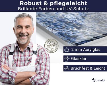 Кухонний фартух timalo зі скляним виглядом Північне море, очерет, захід сонця, океан, солома 2 мм акрилове скло Бризокості для плити, кухонний скляний фартух, акрилова скляна настінна панель, захисна панель для фартуха (180 x 58 см, 322- Блакитно-лавандов