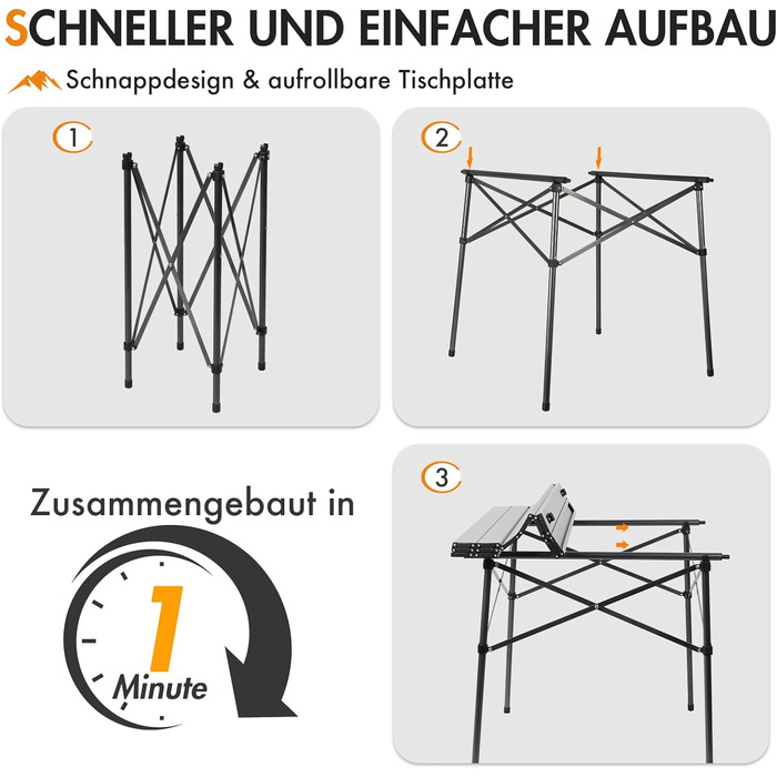 Складной кемпинговый стол белый Portal