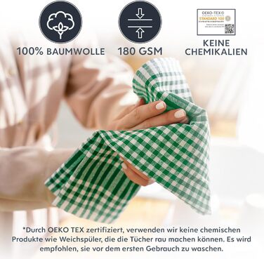 Набір з 10 рушників для кухонного посуду, бавовна Twinzee