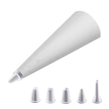 Кондитерський мішок 28 см та 5 пластикових насадок, кремово-білий Westmark