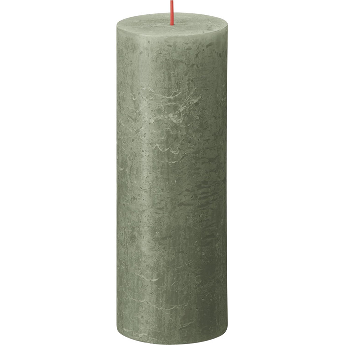 Свічки Bolsius Rustic Pillar - Оливково-зелені - Набір з 4 шт. - Декоративні побутові свічки - Час горіння 60 годин - Без запаху - Натуральний рослинний віск - Без пальмової олії - Оливково-зелені (19 x 7 см, Оливково-зелені)