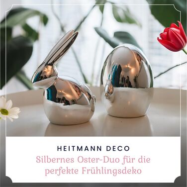 Набір декоративних елементів Heitmann керамічна пасхальна прикраса під порцеляну, для встановлення, біла, приблизно 12,5 x 10,5 x 8 см (яйце та кролик)