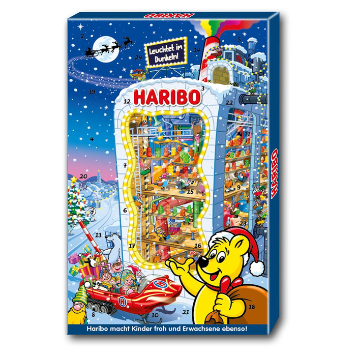 Різдвяний адвент календар 2025 з 24 міні-пакетами солодощів 300 г HARIBO