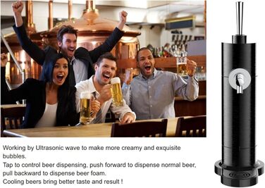 Міні-кегератор для пива система розливу з піною для домашніх барів чорний Generisch