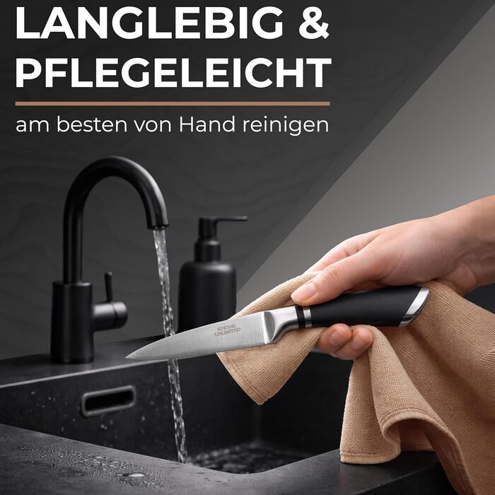 Набор 6 предметов кухонных ножей с деревянным блоком S-Home Unlimited