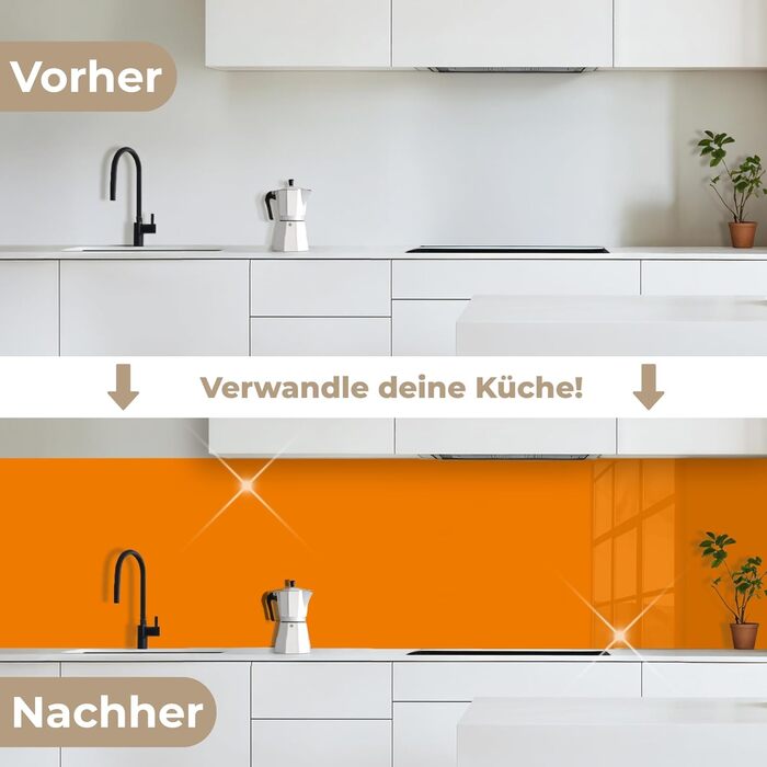 Кухонний фартух 60x250 см, самоклеючий фартух, кухонний фартух, кухонний фасад, самоклеючі кухонні фартухи - Осінь (Помаранчевий - колір, 60 x 400 см)