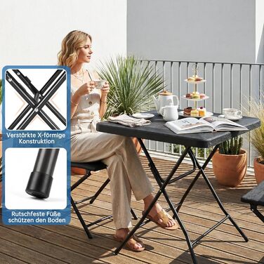 Розкладний стіл 80 x 80 x 74 см LIFERUN