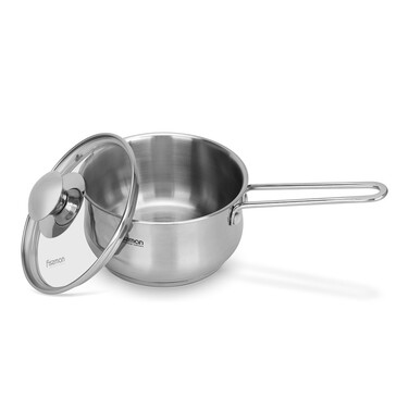 Ківш зі скляною кришкою 14 x 7,5 см 1,1 л сталь GULLIVER Fissman