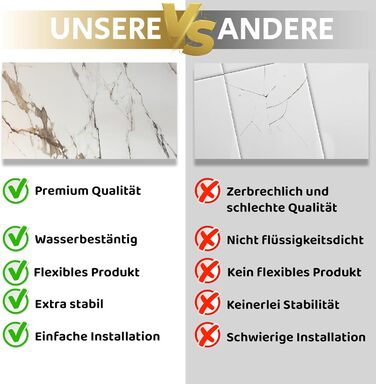 Стінові панелі AS Country Stone під мармур 60x120 см ПВХ-облицювання стіни з пластикових панелей для кухні, ванної кімнати тощо Панель кухонного фартуха (4 шт., вертикальна)