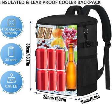 Терморюкзак 17 л чорний Dtaigou