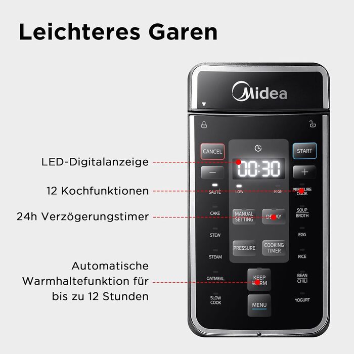 Електрична мультиварка 7,6 л 1200 Вт Midea