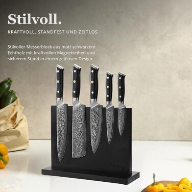 Кулінарний набір ножів з дамаської сталі Sycamore, 6 предметів 67 шарів, ядро з VG10, твердість 60 2 HRC, ручки з клена, хлібний ніж із серрейторною заточкою, магнітний тримач для ножів, професійні кухонні ножі для точного нарізання (Елітна кухня)