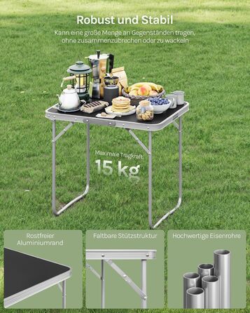 Кемпінговий стіл чорний WOLTU