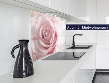 Кухонний фартух timalo зі скляним виглядом Акрилове скло 2 мм Бризкозахисна стіна для плити, скляний фартух, акрилові скляні стінові панелі, захисна панель для фартуха Бетонно-блакитно-сірий (160x50 см, 239- Рожеві троянди)