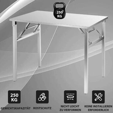 Складаний стіл з нержавіючої сталі для кемпінгу 120 x 60 см DELAUF