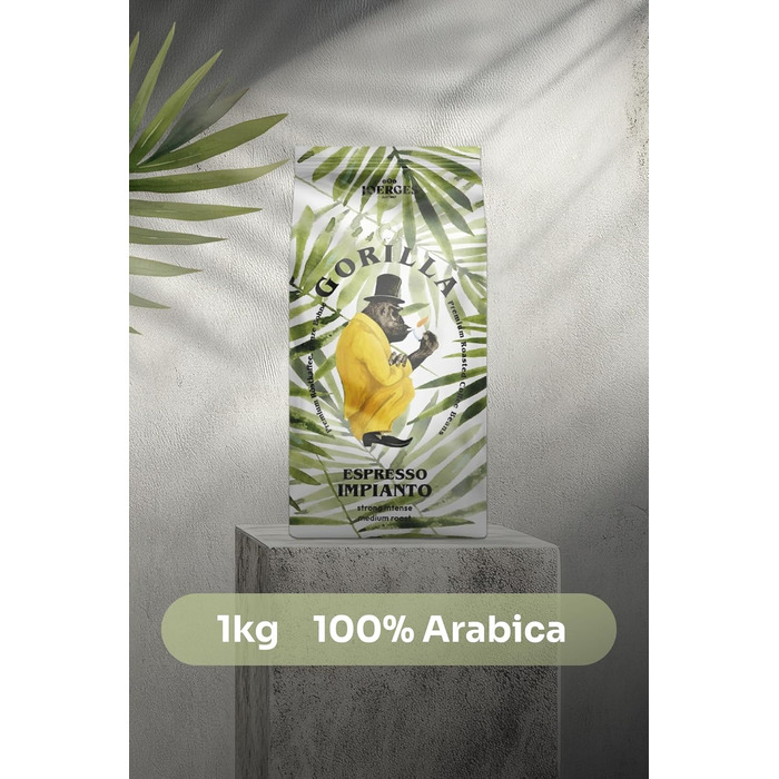Зернова кава Espresso Impianto Gorilla із шоколадним та фруктовим післясмаком, 1 кг Joerges