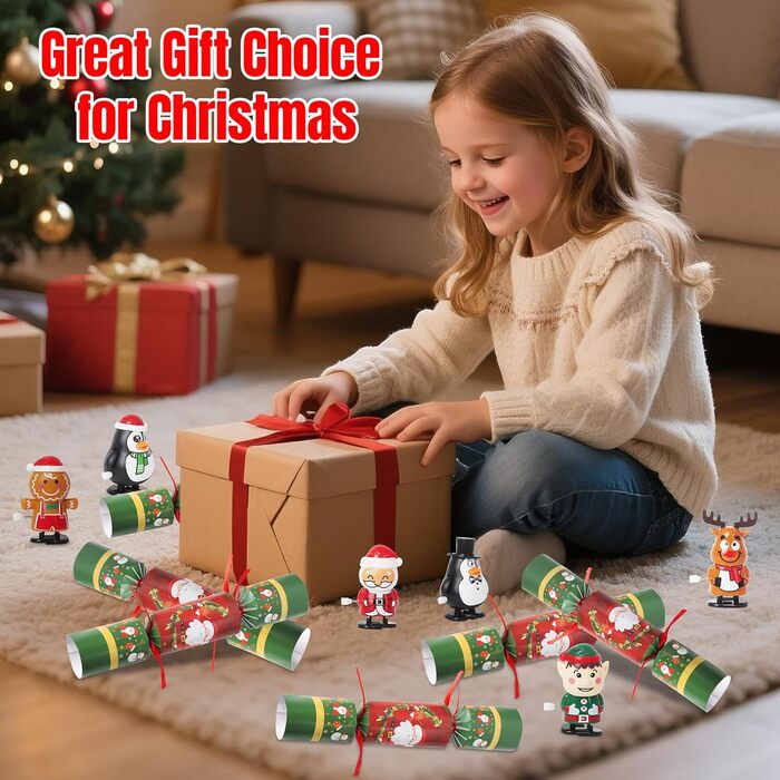 Набір з 6 різдвяних хлопавок із заводними іграшками Zhwidnerso